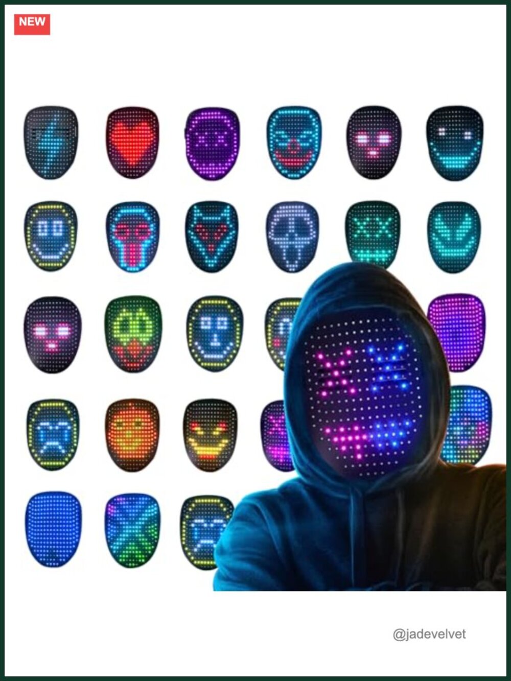 LED Mask Light Up with Gesture Sensing, Kids Costume Accessory for Boys